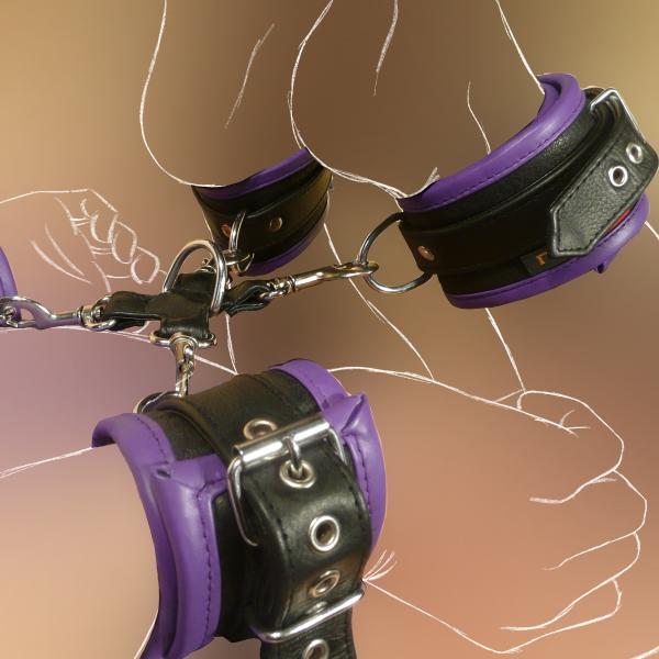 'Wotan' Cuffs, black/purple