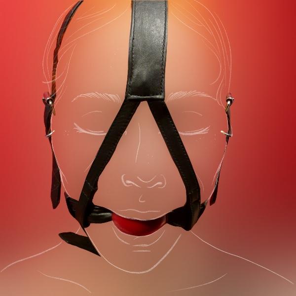 Gag Harness with Silicone Ball, red