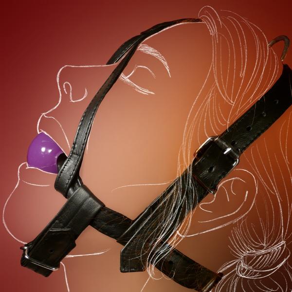 Gag Harness with Silicone Ball, purple
