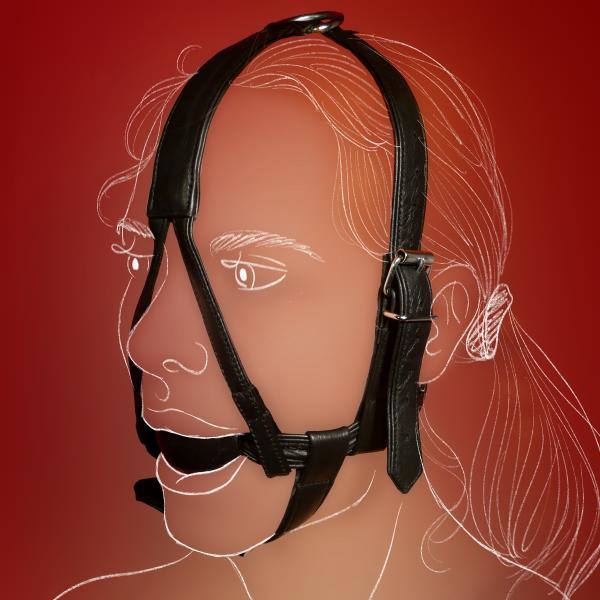 Gag Harness with Silicone Ball, black