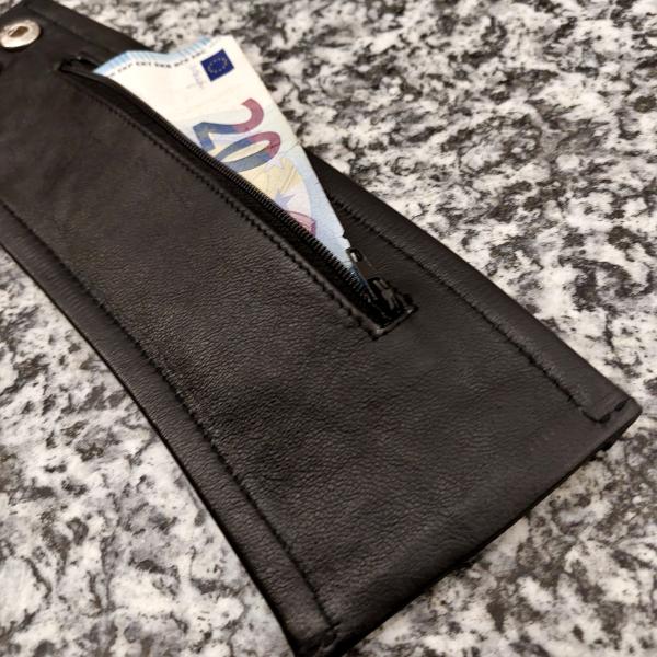 wide Wallet Wristband with zipper